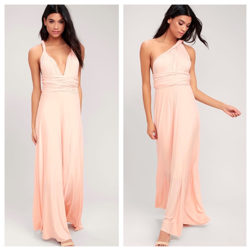 Lulu’s Tricks of the Trade Blush Pink Maxi Dress